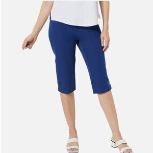 Women's Isaac Mizrahi stretch Slim Pedel Pusher Blue Pants Sz 22 New